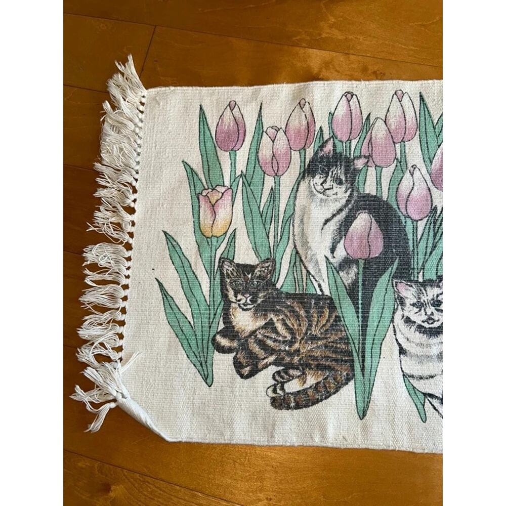 Vintage Woodstock Home Designs cat rug - Picture 2 of 6